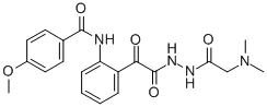 2-((4-Methoxybenzoyl)amino)-alpha-oxobenzeneacetic acid 2-((dimethylam ino)acetyl)hydrazide