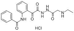 Benzeneacetic acid, 2-(benzoylamino)-alpha-oxo-, 2-((ethylamino)acetyl )hydrazide, HCl