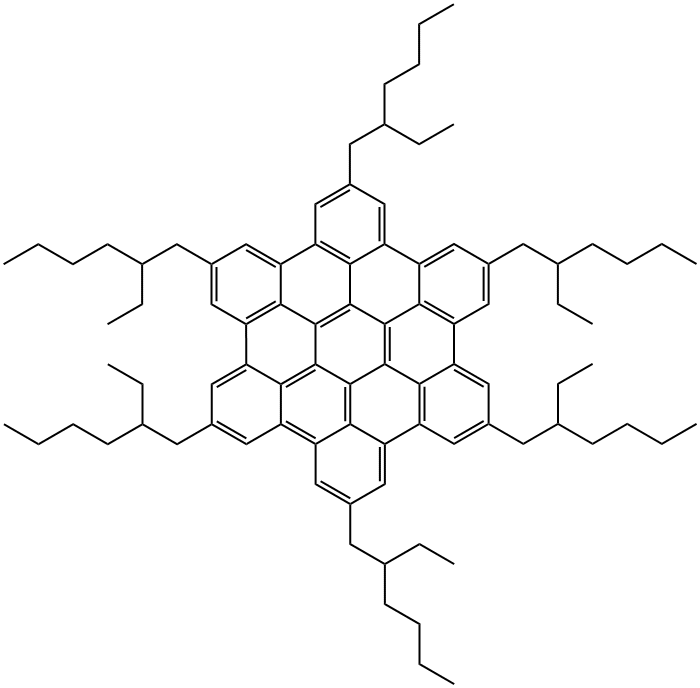 Hexa-(2-ethylhexyl)-hexa-peri-hexabenzocoronene Structural