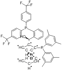 (S)-(-)-[(S)-2-DI(3,5-XYLYL)PHOSPHINOFERROCENYL][2-DI(4-TRIFLUOROMETHYLPHENYL)PHOSPHINOPHENYL]METHANOL Structural