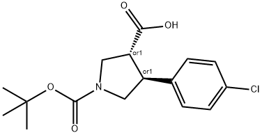 trans-1-Boc-4-(4-chlorophenyl)-3-pyrrolidinecarboxylic acid Structural