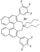 (S)-4,4-DIBUTYL-2,6-BIS(3,4,5-TRIFLUOROPHENYL)-4,5-DIHYDRO-3H-DINAPHTHO[7,6,1,2-CDE]AZEPINIUM BROMIDE Structural