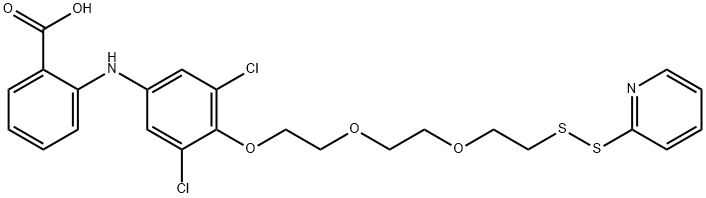 Benzoic  acid,  2-[[3,5-dichloro-4-[2-[2-[2-(2-pyridinyldithio)ethoxy]ethoxy]ethoxy]phenyl]amino]- Structural
