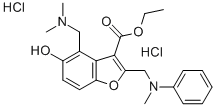 3-Benzofurancarboxylic acid, 4-((dimethylamino)methyl)-5-hydroxy-2-((N - methylanilino)methyl)-, ethyl ester, dihydrochloride