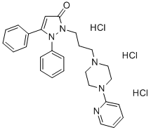 1,5-Diphenyl-2-(3-(4-(2-pyridyl)piperazin-1-yl)propyl)pyrazolin-3-one,  trihydrochloride Structural