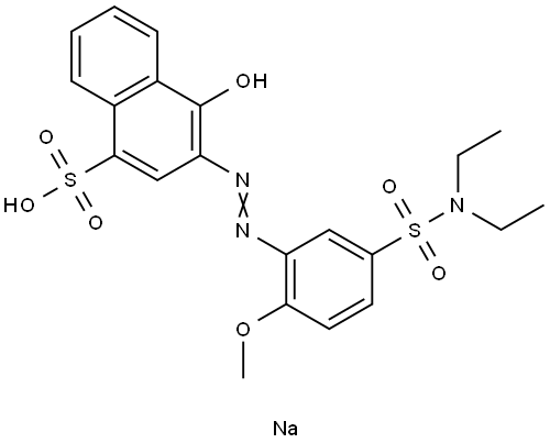 sodium 3-[[5-[(diethylamino)sulphonyl]-2-methoxyphenyl]azo]-4-hydroxynaphthalene-1-sulphonate  Structural