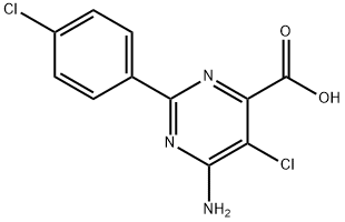 6-AMINO-5-CHLORO-2-(4-CHLORO-PHENYL)-PYRIMIDINE-4-CARBOXYLIC ACID Structural