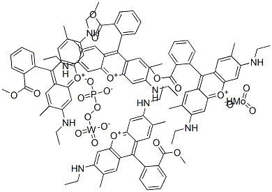 Xanthylium, 3,6-bis(ethylamino)-9-[2-(methoxycarbonyl)phenyl]-2,7-dimethyl-, molybdatetungstatephosphate Structural