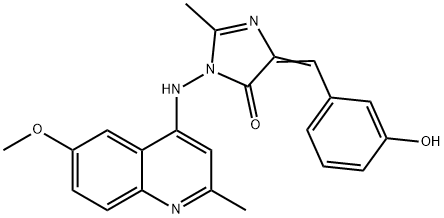 4H-Imidazol-4-one, 3,5-dihydro-5-((3-hydroxyphenyl)methylene)-3-((6-me thoxy-2-methyl-4-quinolinyl)amino)-2-methyl-