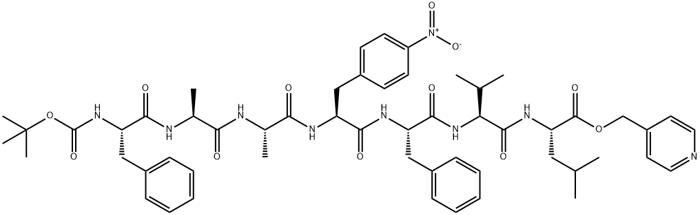 BOC-PHE-ALA-ALA-4-NITRO-PHE-PHE-VAL-LEU-PYRIDIN-4-YLMETHYL ESTER Structural