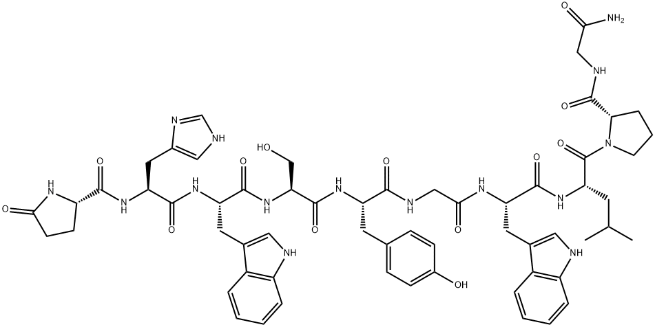 PYR-HIS-TRP-SER-TYR-GLY-TRP-LEU-PRO-GLY-NH2