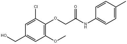 2-[2-CHLORO-4-(HYDROXYMETHYL)-6-METHOXYPHENOXY]-N-(4-METHYLPHENYL)-ACETAMIDE Structural