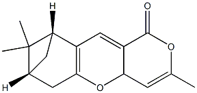 (7R,9R)-7,9-Methano-3,8,8-trimethyl-4a,5,8,9-tetrahydro-1H,7H-pyrano[4,3-b]benzopyran-1-one Structural