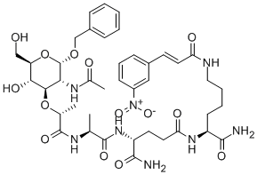 1-ALPHA-O-BENZYL-N-ACETYLMURAMYL-ALA-D-ISOGLN-LYS(TRANS(M-NITROCINNAMOYL)-NH2)-NH2 Structural