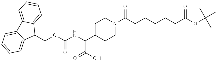 FMOC-2-[[(6'-T-BUTOXY-CARBONYL)HEXANOYL]PIPERAZIN-4-YL]-GLYCINE Structural