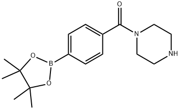 PIPERAZIN-1-YL-[4-(4,4,5,5-TETRAMETHYL-[1,3,2]DIOXABOROLAN-2-YL)-PHENYL]-METHANONE Structural