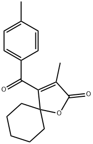 1-Oxaspiro(4.5)dec-3-en-2-one, 3-methyl-4-(4-methylbenzoyl)- Structural