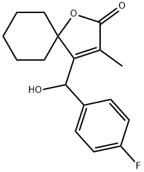 1-Oxaspiro(4.5)dec-3-en-2-one, 4-((4-fluorophenyl)hydroxymethyl)-3-met hyl- Structural