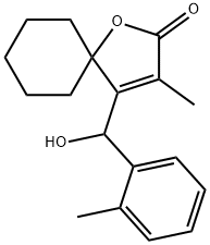 1-Oxaspiro(4.5)dec-3-en-2-one, 4-(hydroxy(2-methylphenyl)methyl)-3-met hyl- Structural