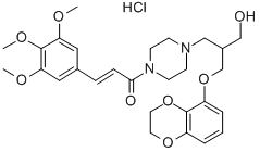 1-Piperazinepropanol, beta-(((2,3-dihydro-1,4-benzodioxin-5-yl)oxy)met hyl)-4-(1-oxo-3-(3,4,5-trimethoxyphenyl)-2-propenyl)-, monohydrochlori de