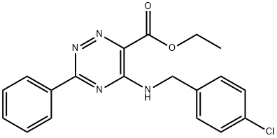 ethyl 5-[(4-chlorobenzyl)amino]-3-phenyl-1,2,4-triazine-6-carboxylate Structural