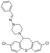 1-Piperazinamine, 4-(2,8-dichloro-10,11-dihydrodibenzo(b,f)thiepin-10- yl)-N-(phenylmethylene)-