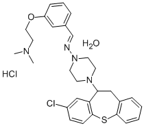 1-Piperazinamine, 4-(8-chloro-10,11-dihydrodibenzo(b,f)thiepin-10-yl)- N-((3-(2-(dimethylamino)ethoxy)phenyl)methylene)-, hydrochloride, hydr ate (1:1:1)