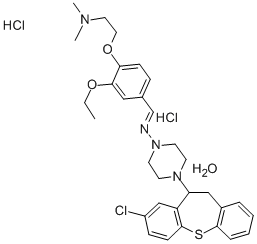 1-Piperazinamine, 4-(8-chloro-10,11-dihydrodibenzo(b,f)thiepin-10-yl)- N-((4-(2-(dimethylamino)ethoxy)-3-ethoxyphenyl)methylene)-, dihydrochl oride, hydrate