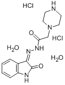 1-Piperazineacetic acid, (2-oxo-3-indolinylidene)hydrazide, dihydrochl oride, sesquihydrate, (Z)-