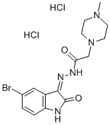 1-Piperazineacetic acid, 4-methyl-, (5-bromo-2-oxo-3-indolinylidene)hy drazide, dihydrochloride, (Z)-