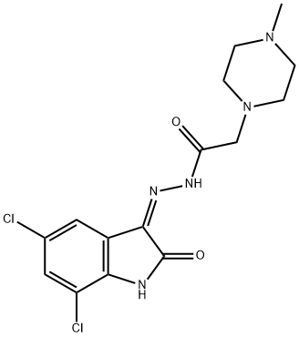 1-Piperazineacetic acid, 4-methyl-, (5,7-dichloro-2-oxo-3-indolinylide ne)hydrazide, (Z)-