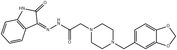 1-Piperazineacetic acid, 4-piperonyl-, (2-oxo-3-indolinylidene)hydrazi de (Z)-