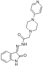 1-Piperazineacetic acid, 4-(4-pyridinyl)-, (1,2-dihydro-2-oxo-3H-indol -3-ylidene)hydrazide