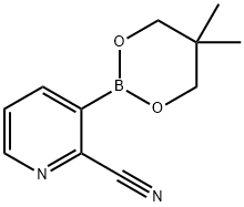 2-Cyanopyridine-3-boronic acid neopentyl glycol ester Structural Picture