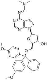 5'-O-DIMETHOXYTRITYL-N6-(N,N-DIMETHYLAMINOMETHYLENE)-8-AZA-7-DEAZA-2'-DEOXYADENOSINE Structural