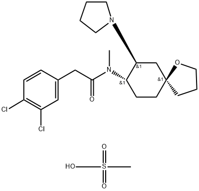 (+/-)-(5ALPHA,7ALPHA,8BETA)-3,4-DICHLORO-N-METHYL-N-(7-[1-PYRROLIDINYL]-1-OXASPIRO[4.5]DEC-8-YL)BENZENEACETAMIDE MESYLATE