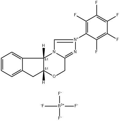 (5AR,10BS)-(+)-5A,10B-DIHYDRO-2-(PENTAFLUOROPHENYL)-4H,6H-INDENO[2,1-B][1,2,4]TRIZOLO[4,3-D][1,4]OXAZINIUM TETRAFLUOROBORATE Structural