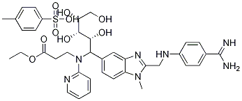 N-[[2-[[[4-(Aminoiminomethyl)phenyl]amino]methyl]-1-methyl-1H-benzimidazol-5-yl]arbonyl]-N-2-pyridinyl-beta-alanine ethyl ester 4-methylbenzenesulfonate Structural