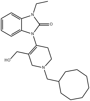 1-[1-(CYCLOOCTYLMETHYL)-1,2,3,6-TETRAHYDRO-5-(HYDROXYMETHYL)-4-PYRIDINYL]-3-ETHYL-1,3-DIHYDRO-2H-BENZIMIDAZOL-2-ONE HYDROCHLORIDE