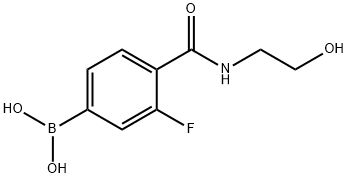 3-FLUORO-4-(2-HYDROXYETHYLCARBAMOYL)PHENYLBORONIC ACID Structural