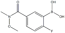 2-FLUORO-5-(METHOXY(METHYL)CARBAMOYL)PHENYLBORONIC ACID Structural