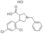 1-BENZYL-4-(2,4-DICHLORO-PHENYL)-PYRROLIDINE-3-CARBOXYLIC ACID HYDROCHLORIDE Structural