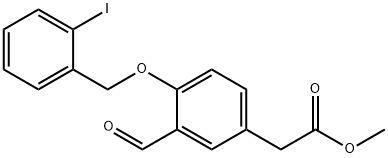 [3-Formyl-4-(2-iodobenzyloxy)phenyl]acetic acid methyl ester Structural