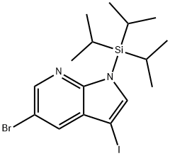 5-BROMO-3-IODO-1-TRIISOPROPYLSILANYL-1H-PYRROLO[2,3-B]PYRIDINE Structural