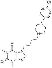 1H-Purine-2,6-dione, 3,7-dihydro-7-(4-(4-(4-chlorophenyl)-1-piperaziny l)butyl)-1,3-dimethyl-,