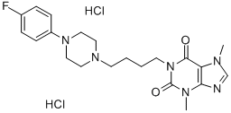 1-(4-(4-(p-Fluorophenyl)-1-piperazinyl)butyl)theobromine dihydrochlori de Structural