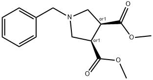 cis-Dimethyl 1-benzyl-3,4-pyrrolidinedicarboxylate Structural