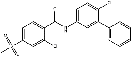 2-Chloro-N-[4-chloro-3-(2-pyridinyl)phenyl]-4-(methylsulfonyl)benzamide Structural Picture