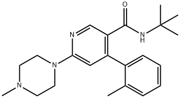 3-PYRIDINECARBOXAMIDE, N-(1,1-DIMETHYLETHYL)-4-(2-METHYLPHENYL)-6-(4-METHYL-1-PIPERAZINYL)-