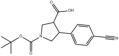 1-(TERT-BUTOXYCARBONYL)-4-(4-CYANOPHENYL)PYRROLIDINE-3-CARBOXYLIC ACID Structural